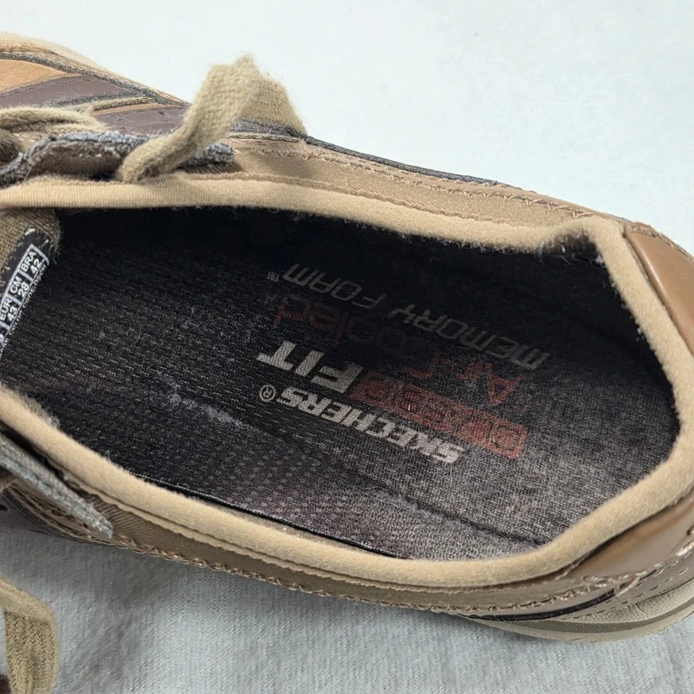 Skechers Classic Fit Skech-Air Mens Brown Leather Sneakers 65055 DSCH US 10
